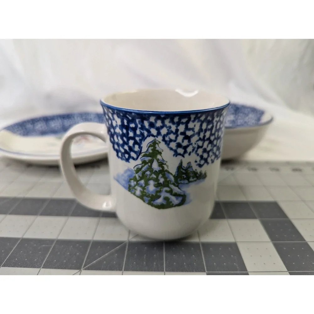 Thomson Pottery Snowman Plate Bowl Mug Lot Snow‎ Winter